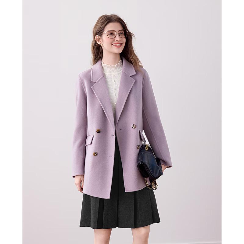 Betu Women's 2025 Autumn Mid-length Double-faced Wool Coat