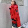 Women Long Winter Jacket Glossy Hooded Windproof Warm BIO Down Coat Oversize Cotton Padded Parkas