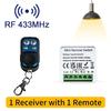 433MHz Universal Wireless Switch Mini Relay Receiver Module 4 Styles of Remote Controls For LED Light Smart Home Automation