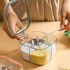 1pc Four-Compartment Integrated Spice Storage Box with Lid - Transparent Plastic Kitchen Organizer for Salt, Pepper, Sugar & Herbs