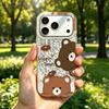 Акриловая задняя панель и ТПУ бампер для iphone XR 11 17 Pro Air 12 13 15 16 Plus 14 18 Pro Max XS Max Медведь и пончики hone Чехол Ударопрочная крышка