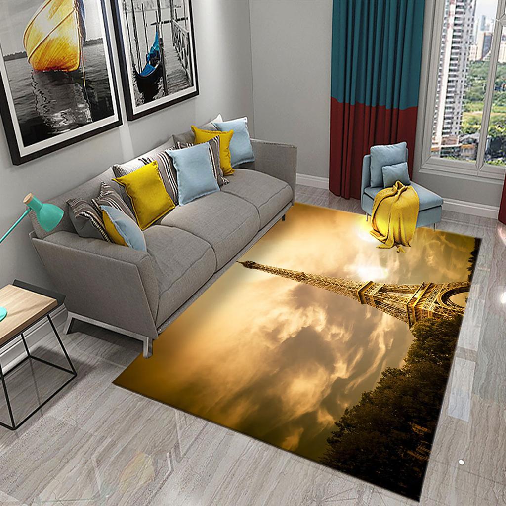 3D Романтические ковры с Эйфелевой башней для гостиной, спальни, ванной комнаты, прихожей, противоскользящий коврик, декор, кухонный коврик, придверный коврик