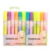 6-Color Large Capacity Fluorescent Glitter Pens with Oblique Tips for Journaling and DIY Projects