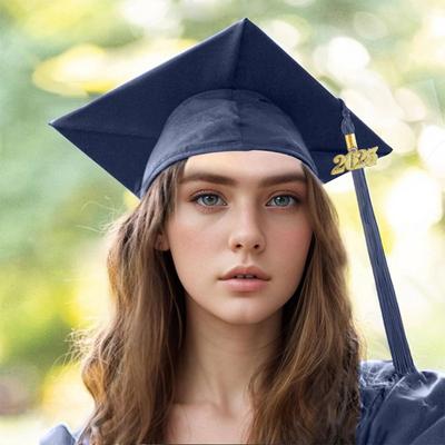 Выпускной колпак 2025 года с кисточкой, шляпа бакалавра с регулируемым размером, эластичная лента, аксессуар для выпускного платья, церемония вручения диплома магистра