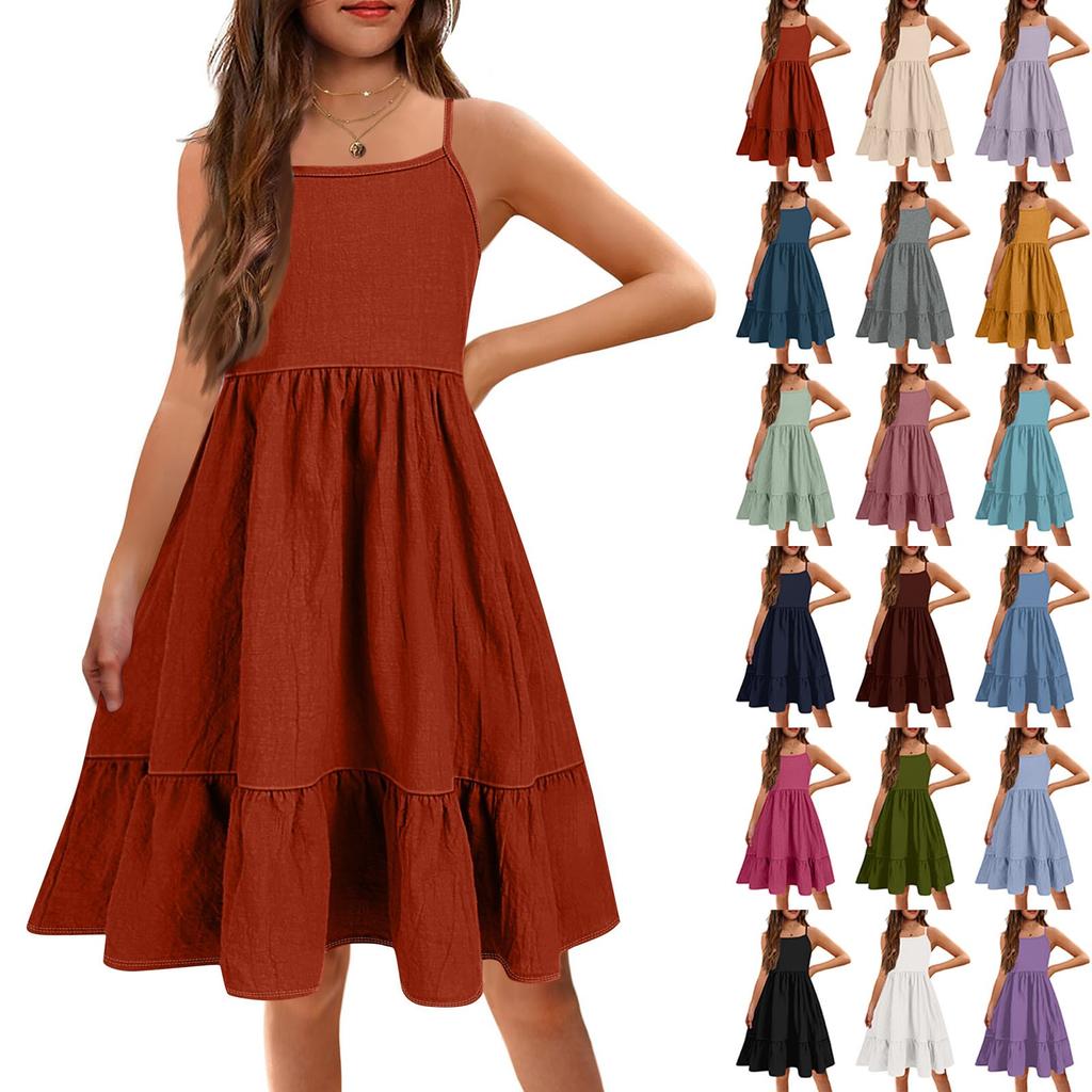 The Summer Children Condole Sleeveless Cute Princess Leisure Dresses Of The Girls