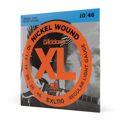 Струны для электрогитары D'Addario XL Nickel .010-.046 Regular Light EXL110 - Оригинальное японское издание