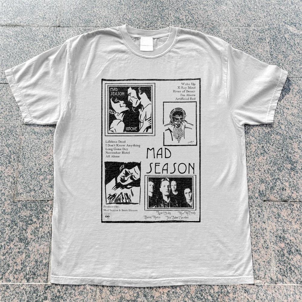 NEW! Mad Season Above Album Cover Art Unisex White T-Shirt Size S-5X