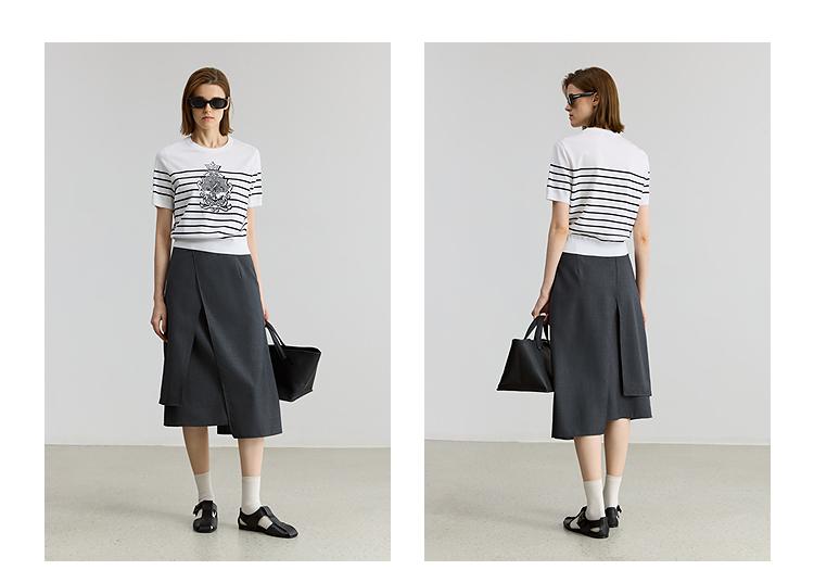 LILY Design Grey Half length Skirt for Women
