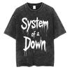 Washed Vintage System of A Down Graphic T-shirt Men Gothic Oversized T Shirt Men's 90s Alternative Metal Rock Band T-shirt