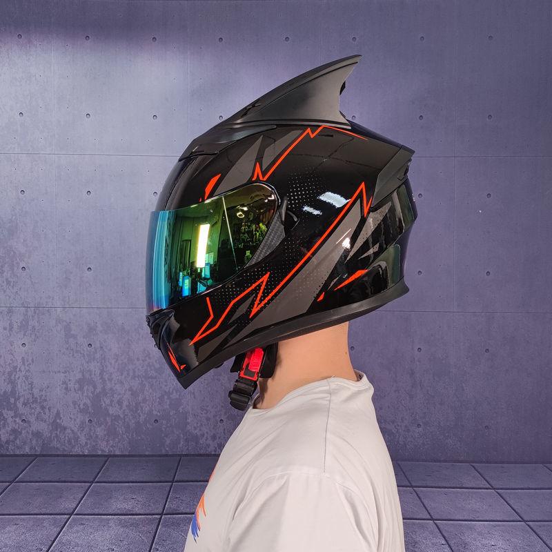 JIEKAI Jie Kai non-motorcycle helmet, unisex, summer model, dual visor, full-face, anti-fog, for personalized motorcycle riding