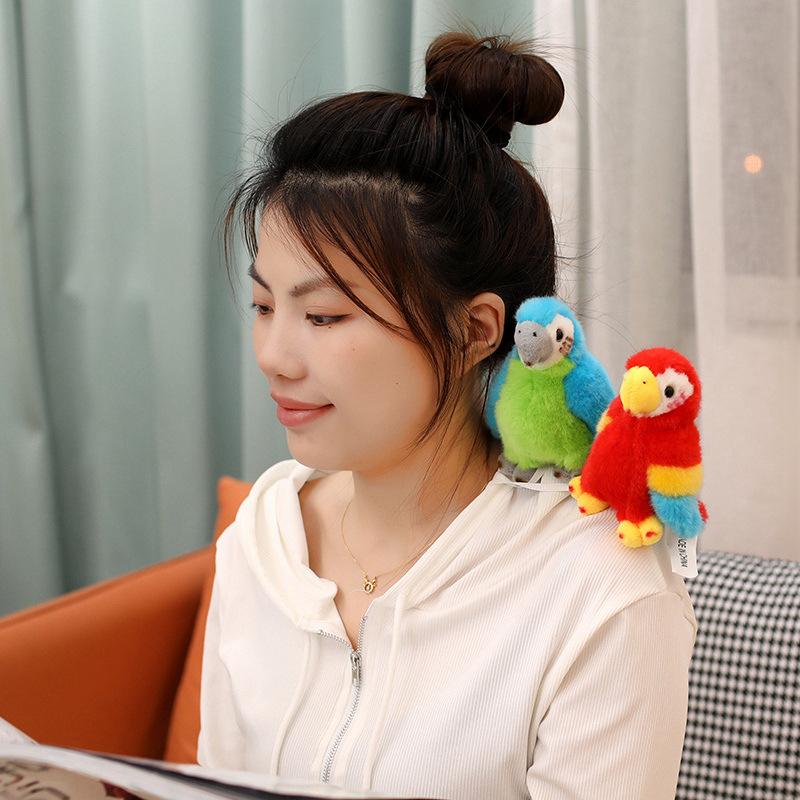 Simulation Parrot Doll Plush Toy Zoo Colored Parrot Doll Children Accompany Soothing Doll
