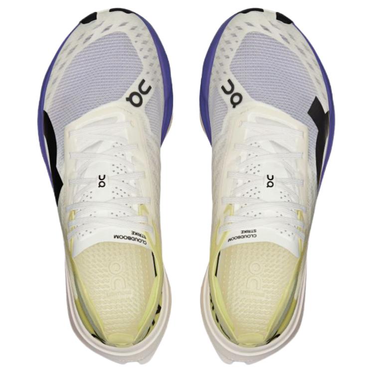 On Cloudboom Strike Breathable Marathon Running Shoes Women's White Yellow Purple 3WE30474834