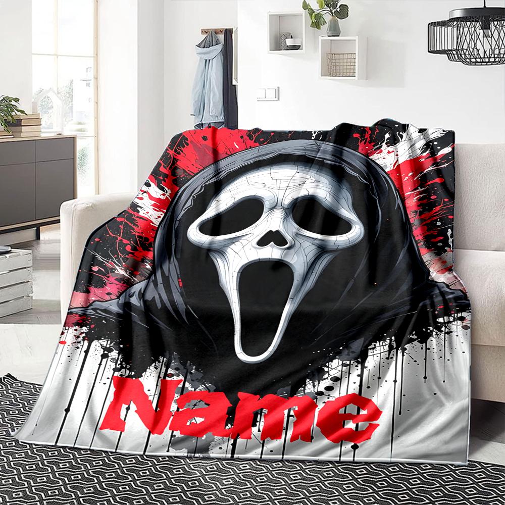 Custom Name Gremlin Box blanket for Couch & Bed, Plush Cozy Fuzzy Blanket Super Soft & Warm Blankets for Fall and Winter. 0908138
