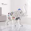 Искусственный кристалл слона орнамент прозрачная фигурка слона удачи подарок настольная мини скульптура слона для офиса спальни гостиной