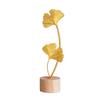 Gold Ginkgo Leaf Statue Decorative Modern Iron Ginkgo Leaf Desktop Ornament for Tabletop Entryway Short