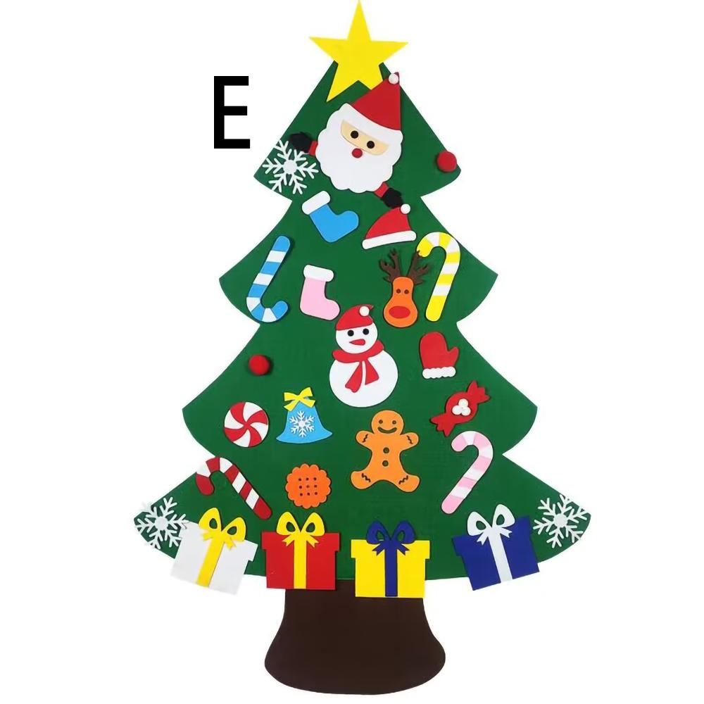 Войлочная рождественская елка с гирляндой, настенное украшение в виде рождественской елки, наборы для рукоделия для детей, подарки 2025, праздничные принадлежности для Навидада