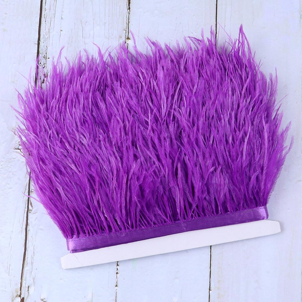 10 Meters Fluffy Colored Ostrich Feather Trim Ribbon 8-10Cm Natural Plumes Sewing Trimmings For Dress Clothing Decoration Crafts