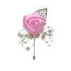 Women Men Charm Gift Fashion Accessories Rose Flower Corsage Bride Groom Brooch Wedding Boutonniere