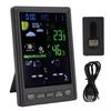 Weather Stations Wireless Indoor Outdoor Color Display Black 3 Channels Regulable Backlight Clock