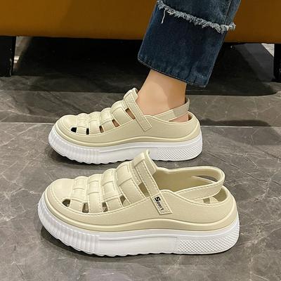 Женские сандалии большого размера на толстой подошве, женские пляжные сандалии на плоской подошве