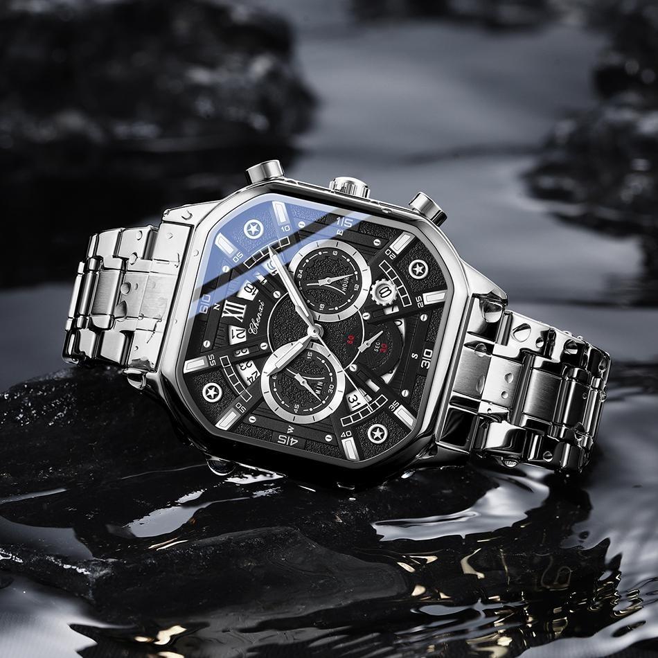 CHENXI Men Multifunction Quartz Watches Chronograph Waterproof Fashion Calendar Men's Luminous Watch