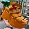 11CM High Platform Sandals New Summer Hidden Heel Casual Mules Shoes Female Outside Beach Slipper Breathable Chunky Sneakers