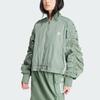 adidas Легкий бомбер Originals с тремя полосками, свободные короткие женские куртки, зеленый цвет IY3421