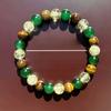 Natural Tiger Eye Green Agate Beaded Bracelet, Handmade Gemstone Jewelry for Men and Women
