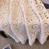 2024 New Women Knitting Lace Dress Sexy Hollow Out Long Vest Summer Style Loose Basic Tops O Neck Tees Dimanaf