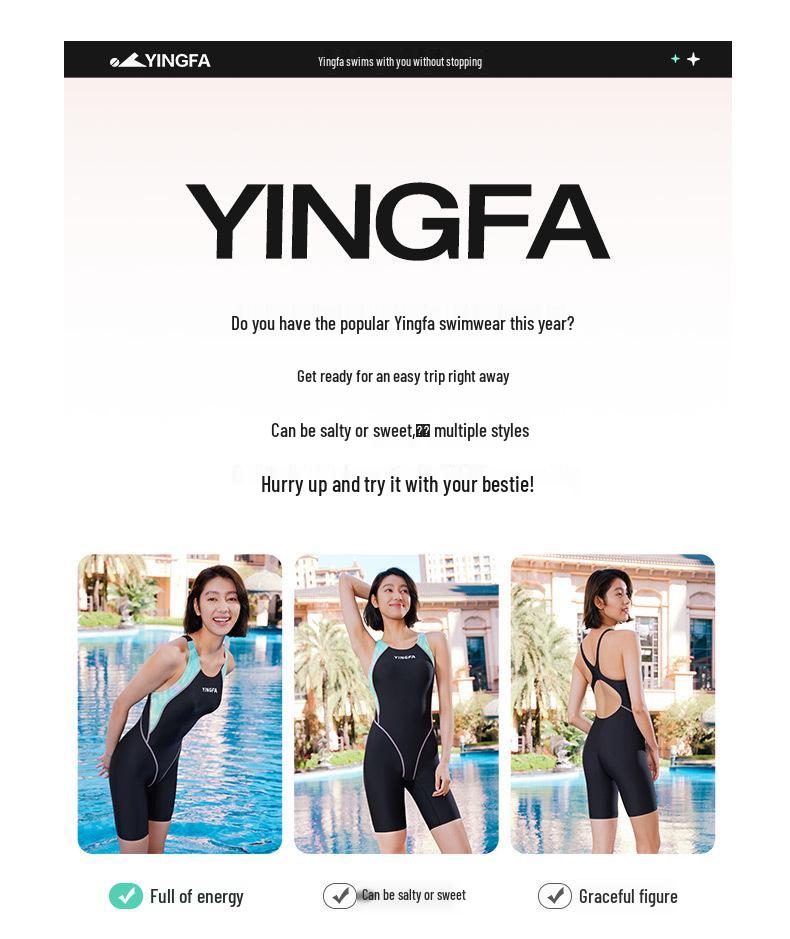 Женский slimming консервативный цельный купальник Yingfa 2024