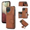 For Samsung Galaxy A12 Case Imprinted Phone Cover Card Holder TPU+PU Leather Shell