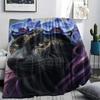 1Pc Animalswearingflowers Print Flannel Blanket, High quality Comfortable for All Seasons, Home Decor, Warmth and Comfort, Perfect for Christmas Gifts