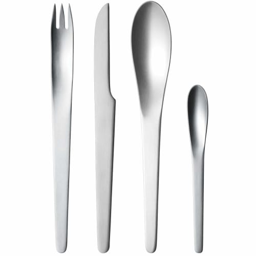 Georg Jensen 4-Piece Cutlery Set by ARNE JACOBSEN, Dishwasher-Safe, Silver, 3355504