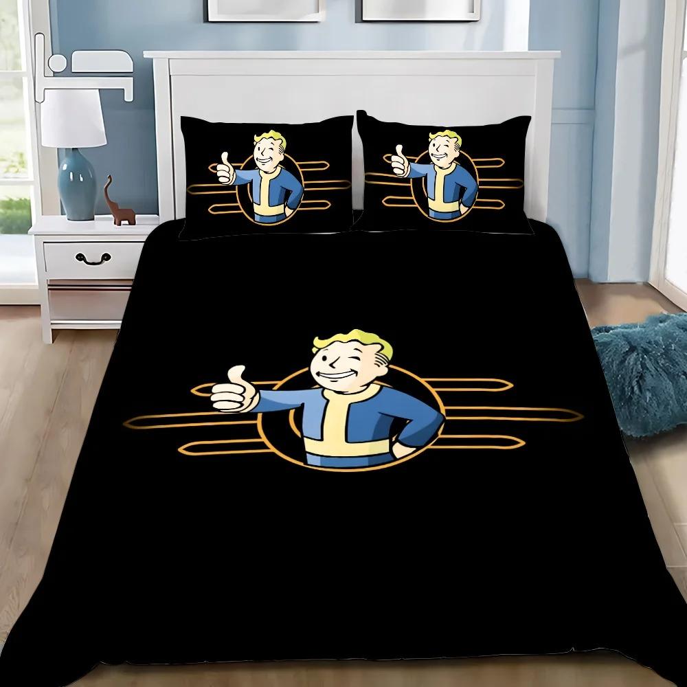 Hot Game Duvet Cover Pillowcase F-Fallouts Bedding Set Adult Boy Girl Bedroom Decoration Children Single Double Size