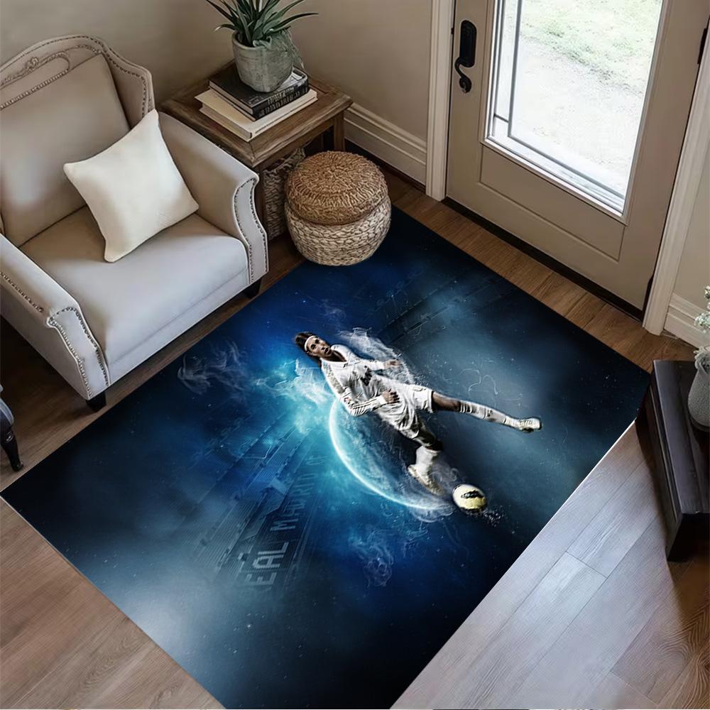 Football Player Action Floor Mat Design for Playrooms Decorate room Balcony Hallway Anti-slip Rug Decorate Offices Best for Christmas