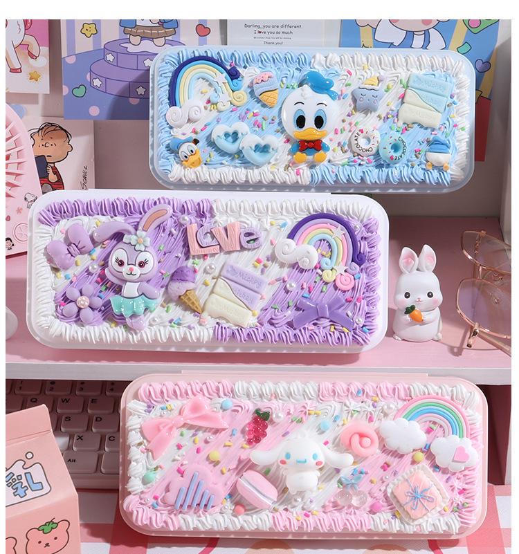 Набор для пенала из кремового клея ручной работы – Креативный и милый набор студенческой канцелярии