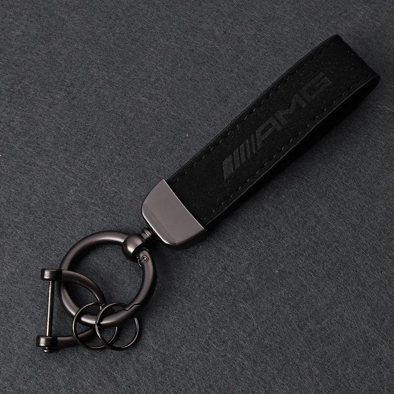 Anti-Scratch Key Protection Suede Car Key Chain Ring Holder Keyfob Accessories For Mercedes Benz AMG W203 W204 W205 W209 W210 BK1