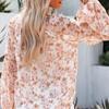 Floral Chiffon Shirt Women Vinatge Fashion Lantern Sleeve Print Blouses Tops 2022 V-neck Casual Flower Plus Size Blouse 19347