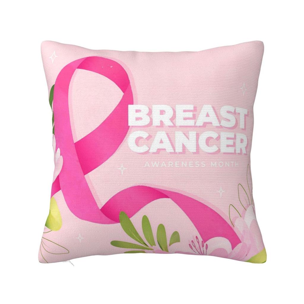 Breast Cancer Warrior Pillowcase Polyester Cushion Cover Decorative Throw Pillow Case Cover Home Dropshipping 4040cm