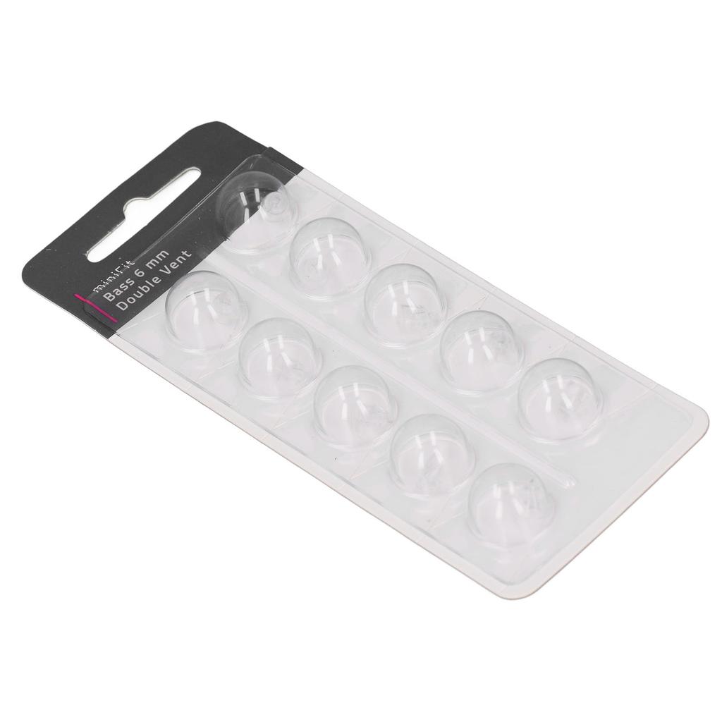 10 шт. Двухвентиляционные басовые 6 мм купола для MiniFit Антистатический мягкий силикон Высокая прозрачность Однослойный открытый басовый купол