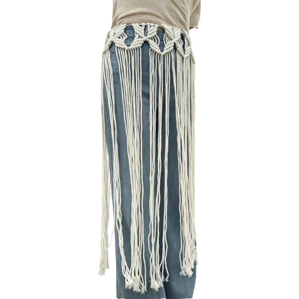 Bohemian Netted Fringe Waistband Decorative Tassel Fringed Waist Belt Women's Waist Accessory