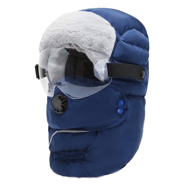 Winter Ear and Eye Protection Wind and Cold Artificial Plush Warm Hat Biker Warm Hat