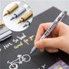 2 Pcs DIY Metal Waterproof Permanent Paint Marker Pens Gold and Silver 1.5mm Student Supplies Craftwork Pen Art Painting