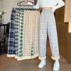 Fashion Warm Plush Pants Cashmere Thick Plaid Ladies Winter Casual Loose Wide-legged Pants Korean Streetwear Students