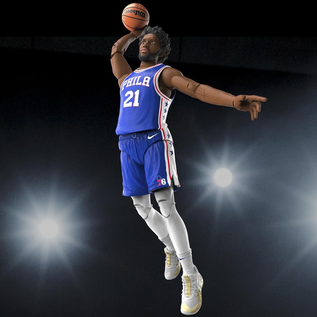 Hasbro Starting Lineup NBA Series 1 Joel Embiid 6-inch (15cm) Size Action Figure with Limited Panini Sports Trading Card Basketball F8184 Genuine