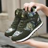 2025 New Camouflage Fly-woven Inner Height-increasing Sneakers, Large-size Outdoor Running Shoes Are Comfortable for Women's Fitness