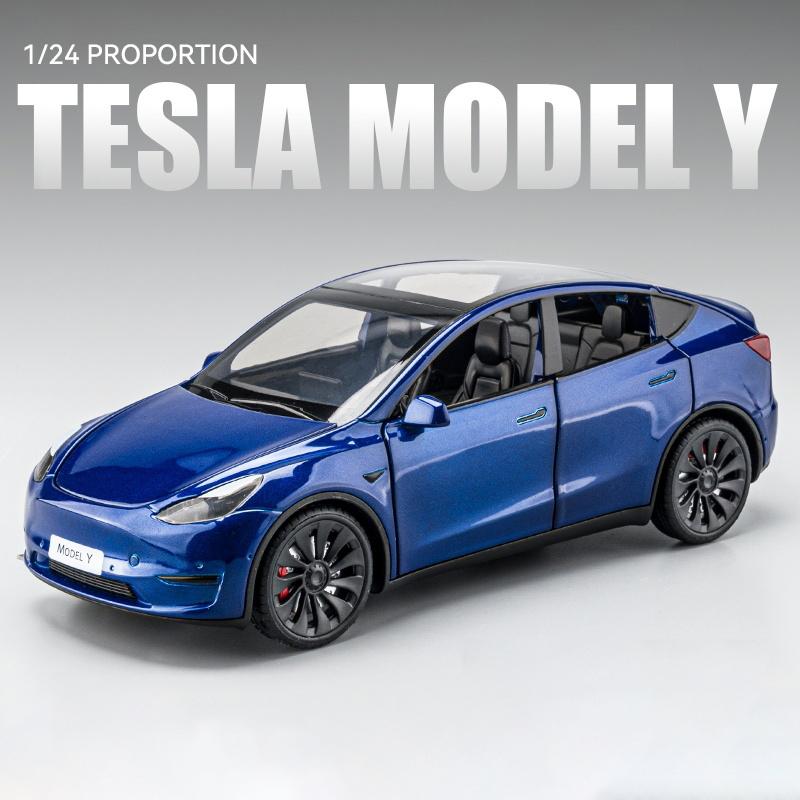 1:24 Модель X Модель Y Tesla Model 3 Литой из сплава Игрушечная модель автомобиля Звук и свет Детская игрушка Коллекционные предметы Подарок на день рождения