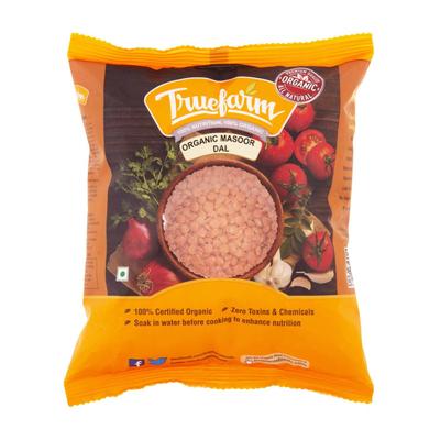 Чечевица (500 г), Organic Masoor Dal,  Truefarm