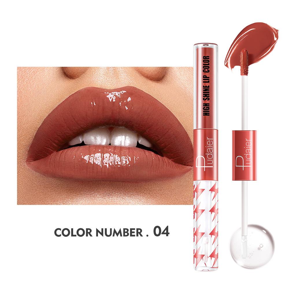16 Color Double Head Lip Glaze Moisturizing Lip Oil Moisturizing Non Fading Lipstick Lip Honey and Lip Gloss