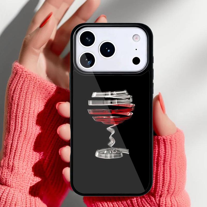 Чехол для телефона с рисунком бокала красного вина для iPhone 17 Air 16e 15 14 13 Pro Max Задняя крышка для 12 11 Pro Coque